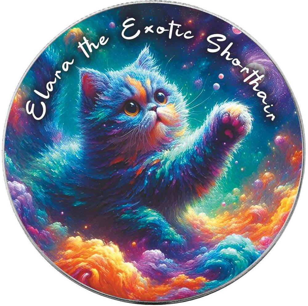 ELARA THE EXOTIC SHORTHAIR Nebula Cats 1 Oz Silver Coin 1$ USA 2025