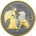 Mints Coins - UNA AND THE LION Black Ruthenium Edition 1 Oz Silver Coin 1 Pound Saint Helena 2022