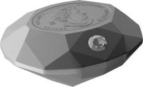 Mints Coins - FOREVERMARK BLACK LABEL OVAL DIAMOND 3D Shaped Silver Coin 50$ Canada 2023