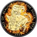 Mints Coins - YALE OF BEAUFORT Burning Tudor Beasts 2 Oz Silver Coin 5£ United Kingdom 2023
