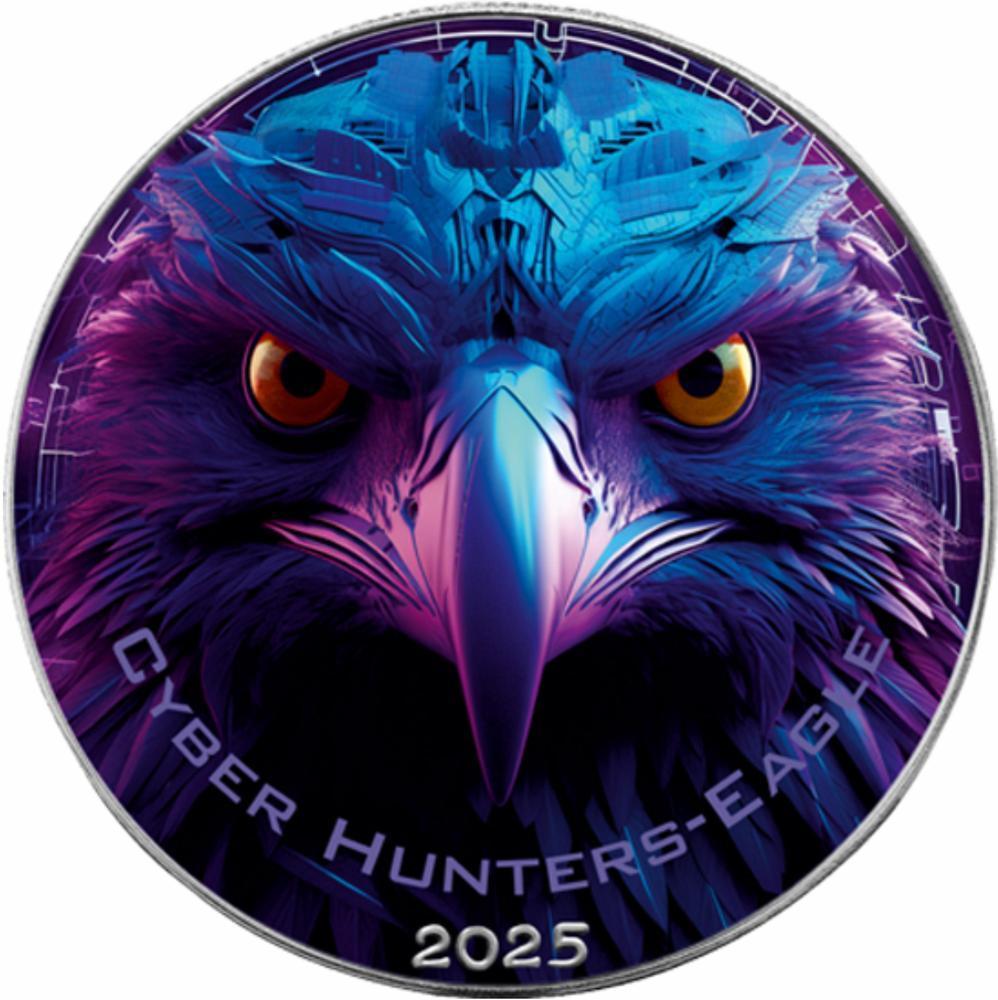 Eagle Vision hina0301！ EAGLE Cyber Hunters 1 Oz Silver Coin 1$ USA 2025 | Mints