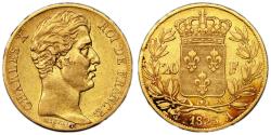 World Coins - Charles X Gold - 20 Francs Or - 1825 A Paris
