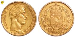 World Coins - Charles X Gold - 40 Francs or - 1830 MA Marseille - PCGS AU 53 - 1020 examples