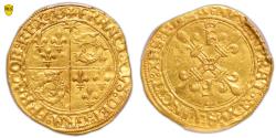 World Coins - François I Gold - Écu d’or au soleil du Dauphiné - Grenoble - PCGS AU 55