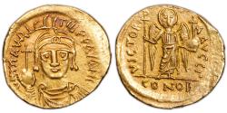 Ancient Coins - Mauricius Tiberius Gold Solidus - Carthage