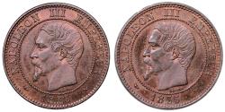 World Coins - Napoleon III Pattern 2 Centimes - Double obverse - 1855 B Rouen