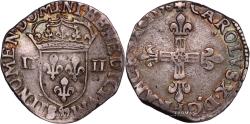 World Coins - Charles X league's king Quart d'ecu - 1596 - Dinan