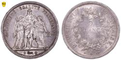 World Coins - Hercule 5 francs Hercule - Camelinat -  1871 A - With trident - NGC MS 61