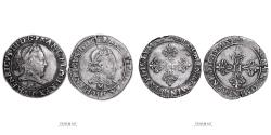 World Coins - Henry III Lot of 2 coins - Franc Col Fraisé - 1585 M Toulouse - 1581 M Toulouse