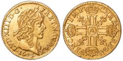 World Coins - Louis XIII Gold - 1/2 Louis d'or - à la mèche longue - 1643 A Paris