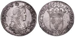 World Coins - Louis XIV Écu au buste Juvénile - 1666 A Paris - Ist effigy