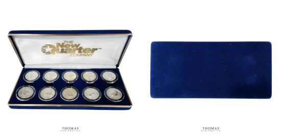 World Coins - United - States 10 coins UNC - Quarter dollar - 1964 D Denver - Treasure - Binion collection