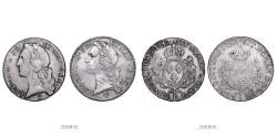 World Coins - Louis XV Lot of 2 coins - Écu au bandeau - 1752 I Limoges - 7470 examples - Écu au bandeau - 1742 P Dijon - 9220 examples