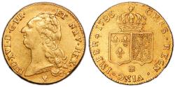World Coins - Louis XVI Gold - Double Louis d'or - à la tête nue - 1786 BB Strasbourg - 138 937 examples