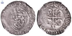World Coins - Charles VII Blanc à l’écu - Mont-Saint-Michel - NGC AU 58 - Hoard Treasure chenevière