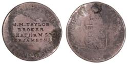 World Coins - U.S. Token 2 reales Charles III Mexico - U.S. Merchant Token countermarked - J.M. TAYLOR - Ex Donald G. Partrick - Collection