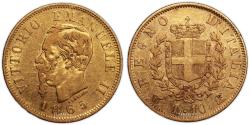 World Coins - Italy Gold - Victor Emmanuel II - 10 Lire 1865 Torino - Treasure of Lusignan