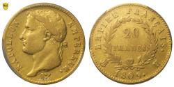 World Coins - Napoleon I Gold - 20 francs or - 1809 H la Rochelle - PCGS VF 30 - 495 examples