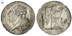 World Coins - Constitution Louis XVI - 1/2 Écu 3 Livres François - 1792 A Paris - NGC MS 66 - Proof