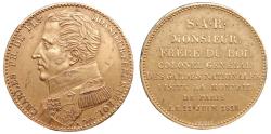 World Coins - Charles-Philippe Visit medal - France - Charles-Philippe - 5 Francs module - 1818 Paris - Gilt bronze