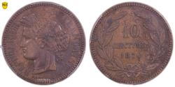 World Coins - Trial Trial 10 centimes - 1870 E - PCGS SP 40