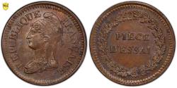 World Coins - Dupré Pattern 5 centimes - Dupré - Restrike -  PCGS SP 62 BN