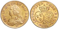 World Coins - Louis XV Gold - Louis d'or aux lunettes - 1729 A Paris - Treasure of rue Mouffetard