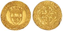 World Coins - Charles VI Gold - Écu d'or à la couronne - Saint-André de - Villeneuve-lès-Avignon