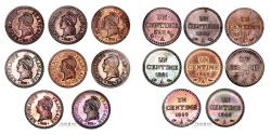 World Coins - Dupré Lot of 8 coins - Un centime - AN 6 to 1851 A Paris