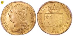 World Coins - Louis XVI Gold - Louis d'or à la tête nue - 1786 D Lyon - PCGS AU 55