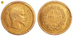 World Coins - Napoleon III Essai Trial-Pattern - Gold 10 Francs or - 1855 A Paris - PCGS SP 55