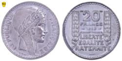 World Coins - Pattern Pattern Piefort - 20 Francs Turin Silver - 1929 Paris - PCGS SP 63 - Mintage 29 examples