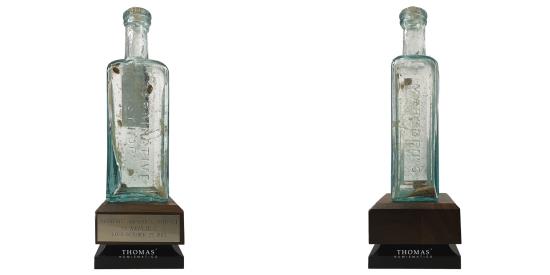 World Coins - Collectible Bottle Glass bottle - Marsden's Carminative Syrup - shipwreck Treasure - S.S. Republic