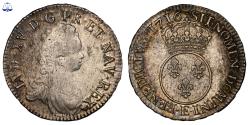 World Coins - Louis XV Écu Vertugadin - 1716 E Tours flan neuf - Treasure of mill of Luzarches - NGC AU 53