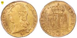 World Coins - Louis XVI Gold - Louis d'or à la tête nue - 1787 A Paris - PCGS AU 58