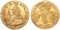 World Coins - Louis XV Gold - Demi Louis d'or - aux Lunettes - 1726 BB Strasbourg - 35 756 examples