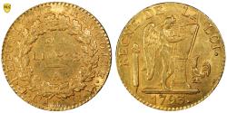 World Coins - Convention Gold - 24 livres or Convention - 1793 Paris AN II A - PCGS AU 55