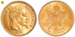 World Coins - Napoleon III Gold - 100 francs or - tête laurée - 1868 BB Strasbourg - PCGS MS 62 - 1982 examples
