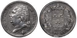 World Coins - Louis XVIII 2 Francs - 1824 I Limoges - Pedigree - King Farouk collection