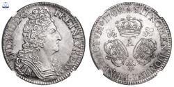 World Coins - Louis XIV Écu aux 3 couronnes - 1709 A Paris - NGC MS 64