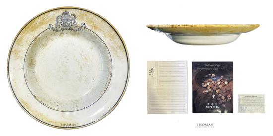 World Coins - porcelain Bowl Porcelain bowl - Logo of the Royal Mail Steam Packet Company - Shipwreck Treasure - Douro