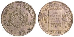 World Coins - Convention Sol à la balance - Trial prototype Française - 1793 A Paris