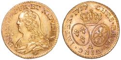 World Coins - Louis XV Gold Louis d'or aux lunettes - 1737 A Paris - Treasure of rue Mouffetard
