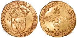 World Coins - Louis XIII Gold - Écu d'or au soleil - 1635 B Rouen