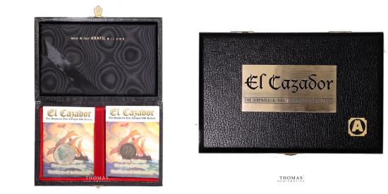 World Coins - Spanish colonial Custom case - 2 coins - 1 real and 2 reales 1783 - shipwreck Treasure - El cazador