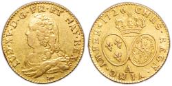 World Coins - Louis XV Coin showing wear with evidence of an old cleaning. A fine example.