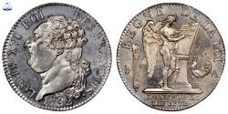 World Coins - Constitution Louis XVI - 1/2 Écu 3 Livres François - 1792 A Paris - NGC MS 64+ PL - Proof like