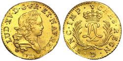 World Coins - Louis XV Gold - Louis d'or Mirliton - Palmes Longues - 1725 D Lyon