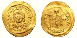 Ancient Coins - Maurice Tiberius Gold Solidus - 20 siliquae - Constantinople
