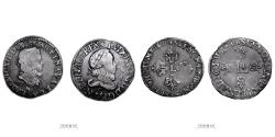 World Coins - Louis XIII Lot of 2 coins - Demi Franc - 1720 M Toulouse - 1615 C Saint Lô